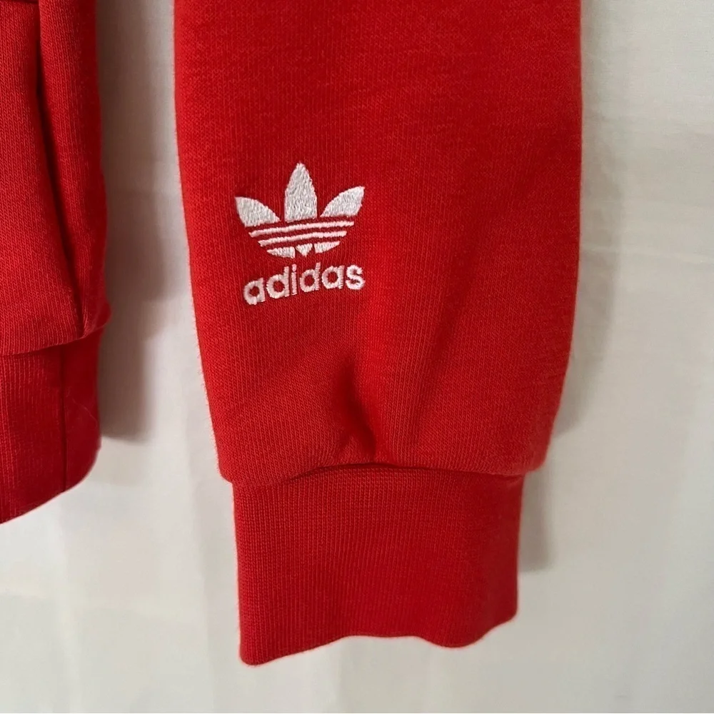 Adidas Junior Big trefoil crewneck sweatshirt red white size Medium